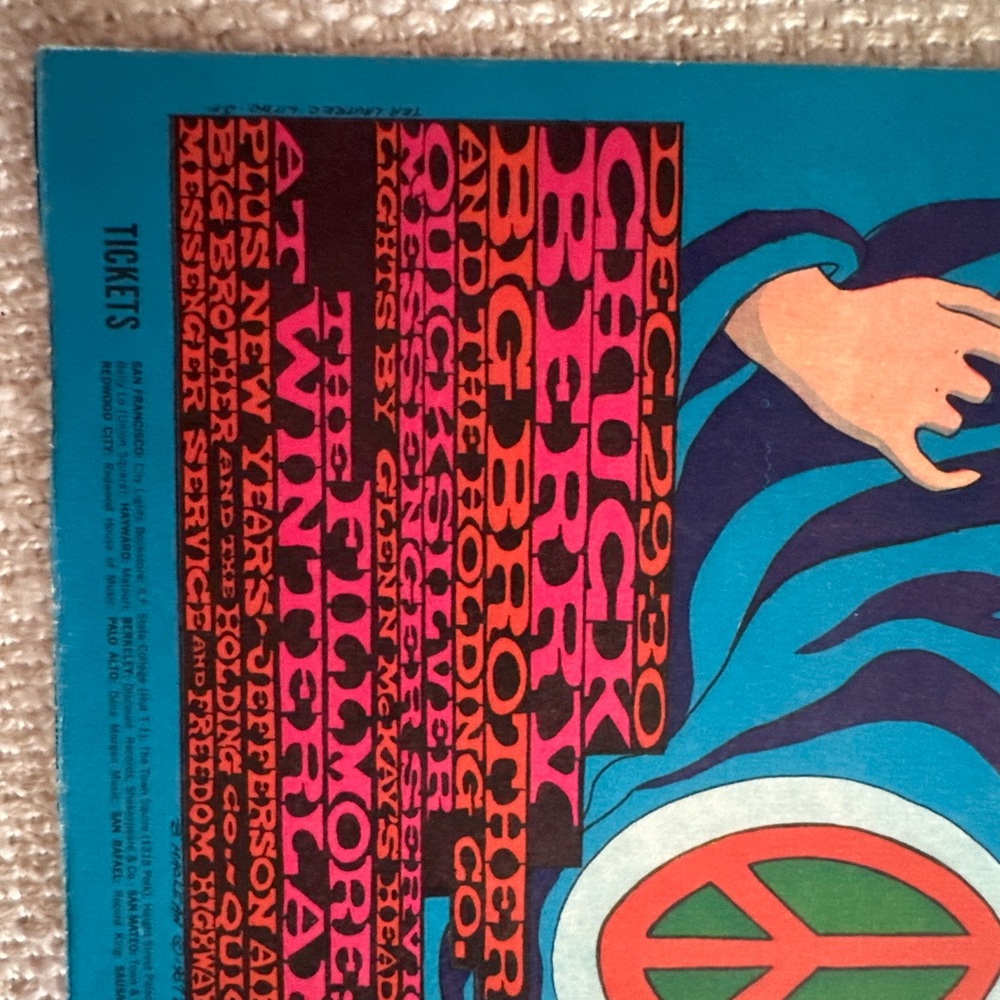 Vintage Concert Poster with Blue and Red Design